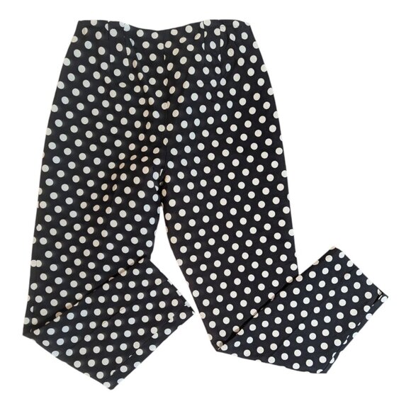 Talbots RSVP Womens Size 6 Black White Polka Dot Ankle Pants - Picture 5 of 8